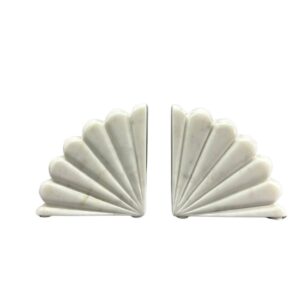 Vintage Solid Onyx Starburst Carved Bookends