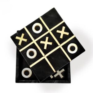 Audrey Black Marble Tic Tac Toe