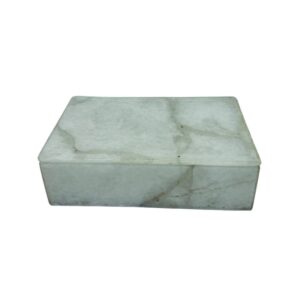 Marble Jewelry Box - Grey and White