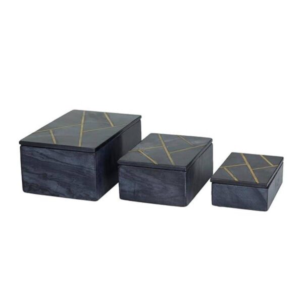 Indoor Green and Golden Marble Box For Home